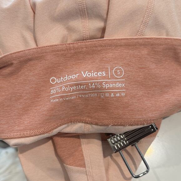 Outdoor Voices 3/4 Warmup Leggings Pink Colorblock XS Athletic Pants EUC - Picture 5 of 5
